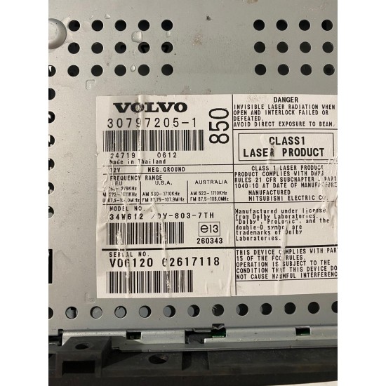 CD Player Radio HU-850 VOLVO XC70 2001-2007 30797205 36050394 31260001 31215579