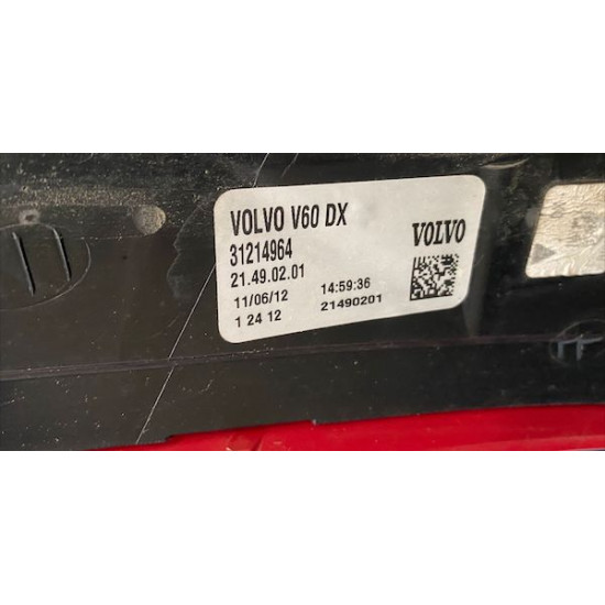 Taillight Right Volvo V60 31214964