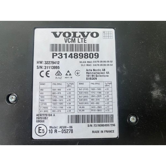 VCM LTE Module Volvo S90 V90 X40 XC60 XC90 31489809