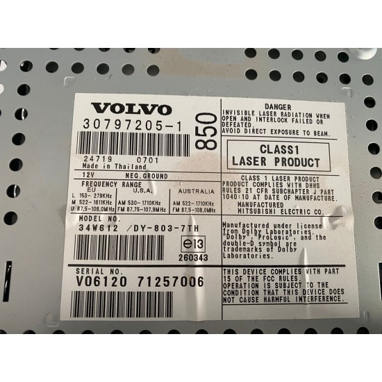 CD Player Radio HU-850 VOLVO XC70 2001-2007 30797205 36050394 31260001 31215579