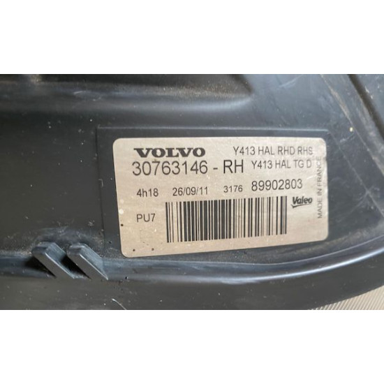 Right halogen headlight Volvo XC60 2009-2013 30763146 18585