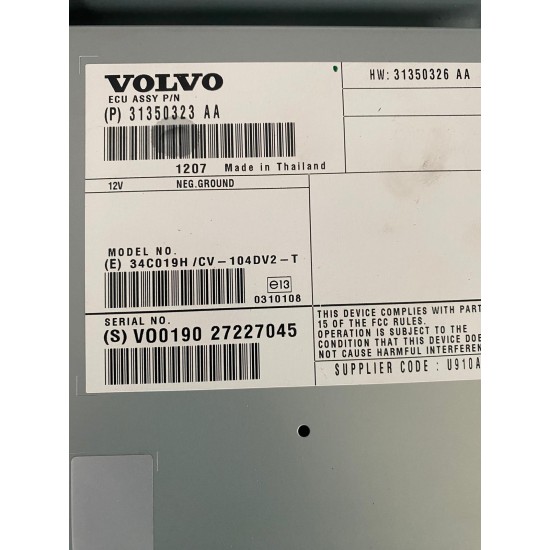 Audio amplifier Volvo S80 V70 XC60 31350323 31350326 36003216 Audio amplifier Volvo S80 V70 XC60 31350323 31350326 36003216