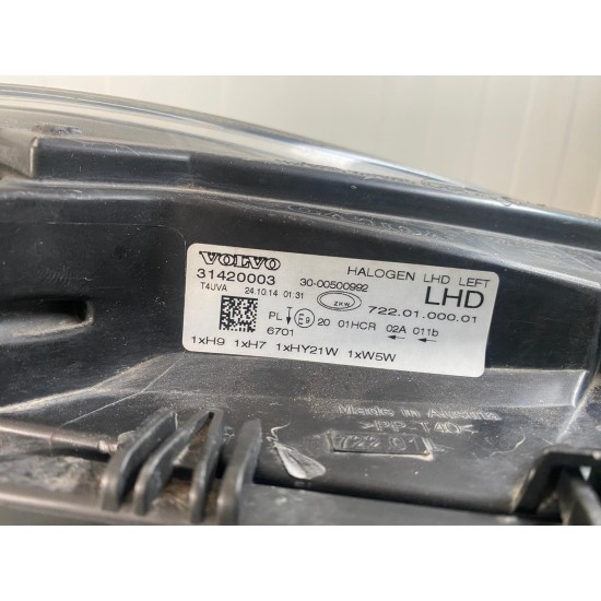 Left headlight halogen VOLVO V40 2012-2018 31420003