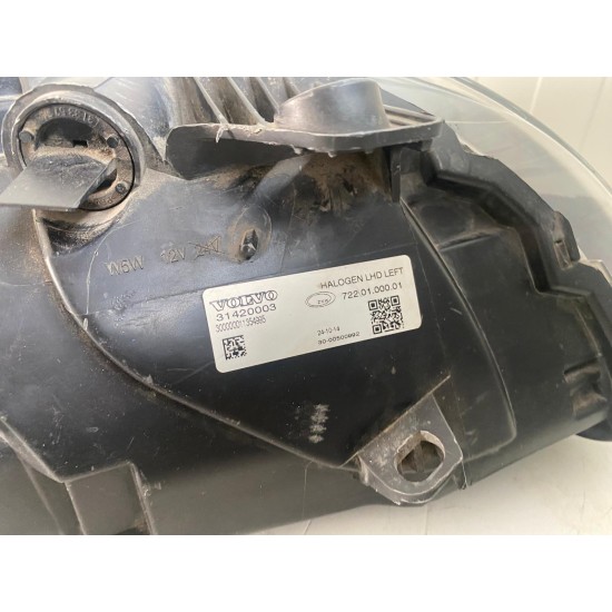 Left headlight halogen VOLVO V40 2012-2018 31420003