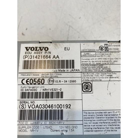 CD Player navigation Volvo S60 XC60 V40 31421664 31396994 36050656