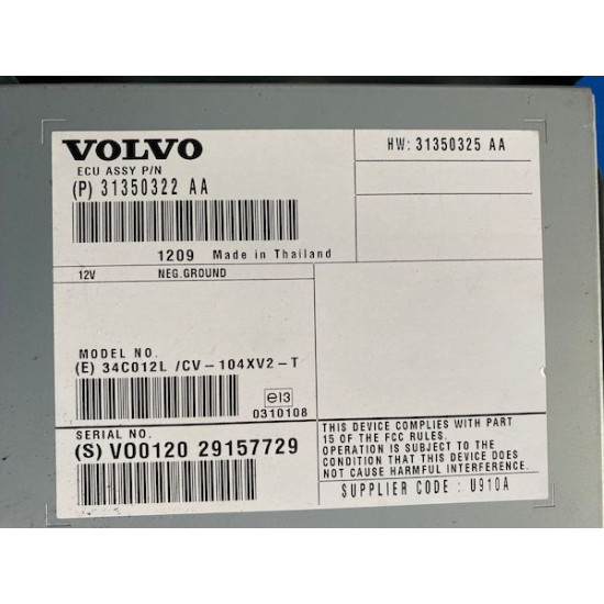 Statie audio Volvo S60 V60 V40 2014-2018 31350322