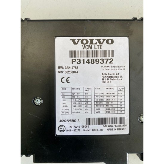  VCM LTE Vehicle connectivity module Volvo XC60 XC90 S90 V90 XC40 V90CC 31489372 36011549