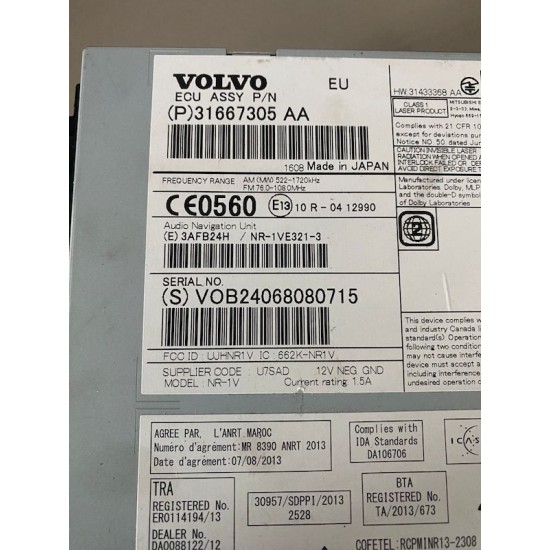 Magazie CD Volvo V40 XC60 V60 D6 HYBRID 2012+ 31667305