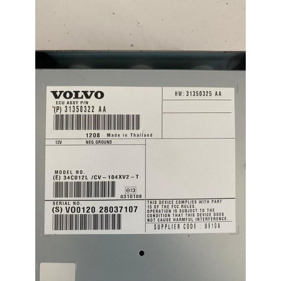 Statie audio Volvo S60 V60 V40 2012-2019 31350322 31350325 36003216 36013556 Statie audio Volvo S60 V60 V40 2012-2019 31350322 31350325 36003216 36013556